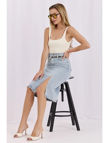 ~Spódnica jeansowa model 228031 Factory Price ~Spódnica jeansowa model 228031 Factory Price
