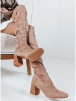 Dámské semišové béžové kozačky Dstreet model 21993947 - FashionStreet