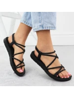 Dámské římské sandály Filippo se zirkony černé DS6884 Dámské římské sandály Filippo se zirkony černé DS6884