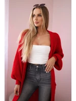 Svetr dlouhý kardigan červený Svetr dlouhý kardigan červený