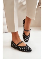 Zdobené baleríny s páskem eko černé model 21670629 - Boto