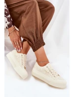 Dámské Krajkové Tenisky Big Star RR274746 Béžové Dámské Krajkové Tenisky Big Star RR274746 Béžové