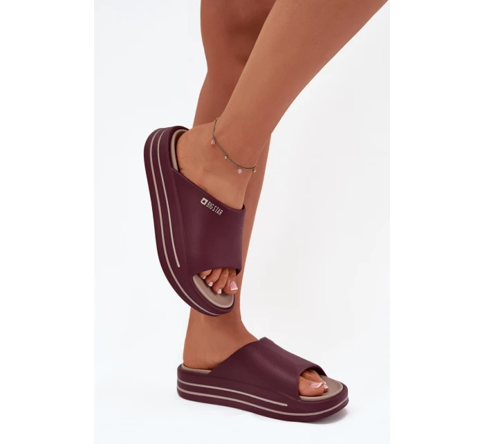 Dámské Pantofle Na Platformě Big Star SS274425 Bordó Dámské Pantofle Na Platformě Big Star SS274425 Bordó