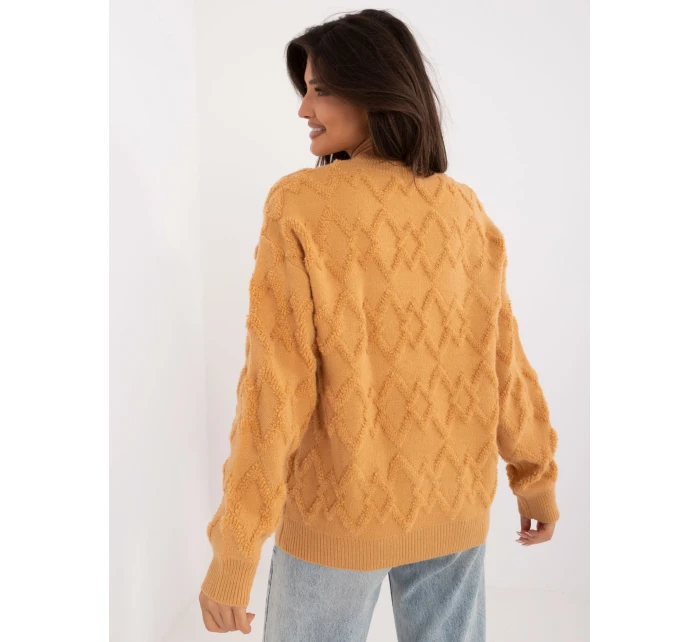 Sweter AT SW model 20459129 camelowy - FPrice Sweter AT SW model 20459129 camelowy - FPrice