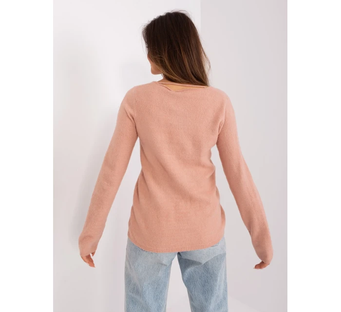 Sweter model 19005850 jasny różowy - FPrice Sweter model 19005850 jasny różowy - FPrice