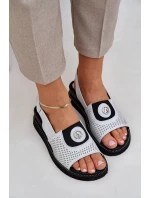 Dámské sandály na klínu – stříbrné Isnnoria