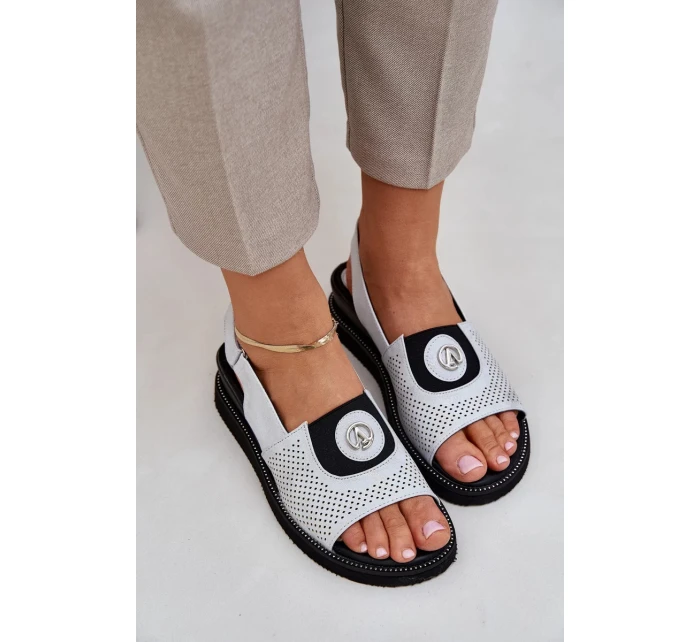 Dámské sandály na klínu – stříbrné Isnnoria