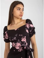 Dámské šaty LK SK 508641.29 Černá s růžovou vzor - FPrice