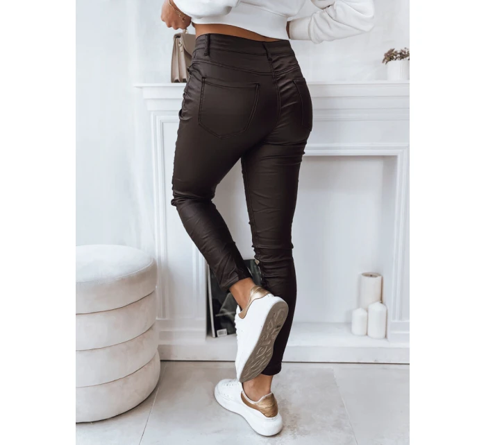 Dámské voskované kalhoty tmavě hnědé Dstreet model 21971937 - FashionStreet