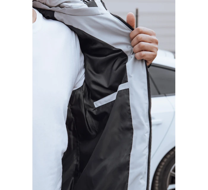 Pánská prošívaná zimní bunda s kapucí šedá FashionStreet TX4830 Pánská prošívaná zimní bunda s kapucí šedá FashionStreet TX4830