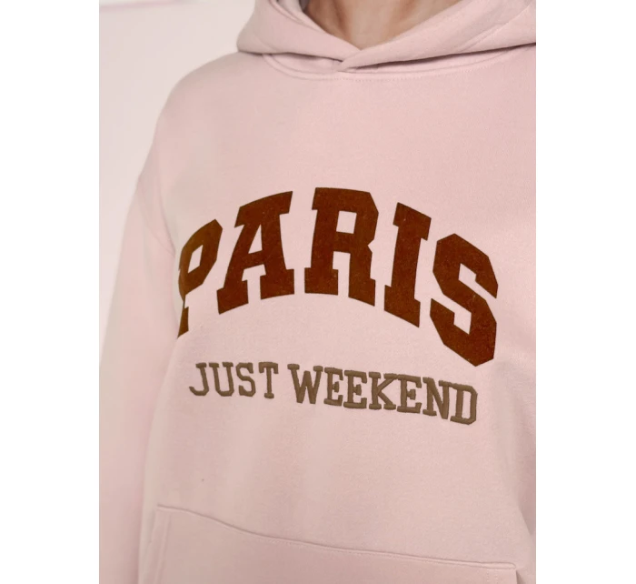 Dámská oversize mikina PARISSIA růžová FashionStreet BY1455