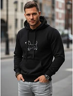 Pánská mikina s potiskem jezevčíka černá FashionStreet NX0221B