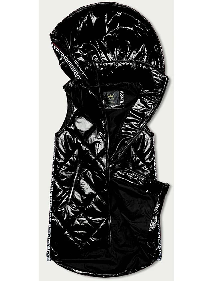 Lesklá černá vesta s model 20610234 - Libland Lesklá černá vesta s model 20610234 - Libland