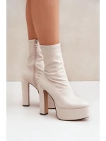 Boty Na Vysokém Podpatku A Platformě Světle Béžové Tennira Boty Na Vysokém Podpatku A Platformě Světle Béžové Tennira