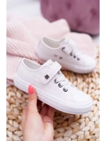 Dětské Kožené Tenisky BIG STAR EE374035 Bílé Dětské Kožené Tenisky BIG STAR EE374035 Bílé