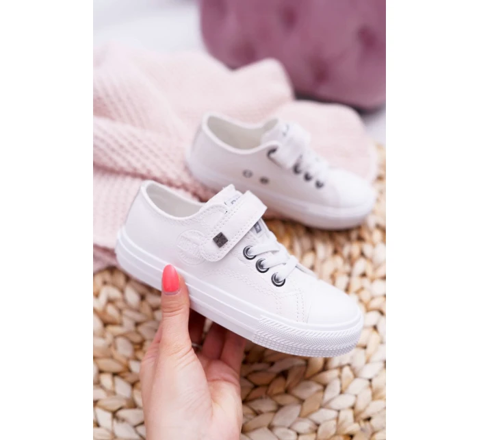 Dětské Kožené Tenisky BIG STAR EE374035 Bílé Dětské Kožené Tenisky BIG STAR EE374035 Bílé