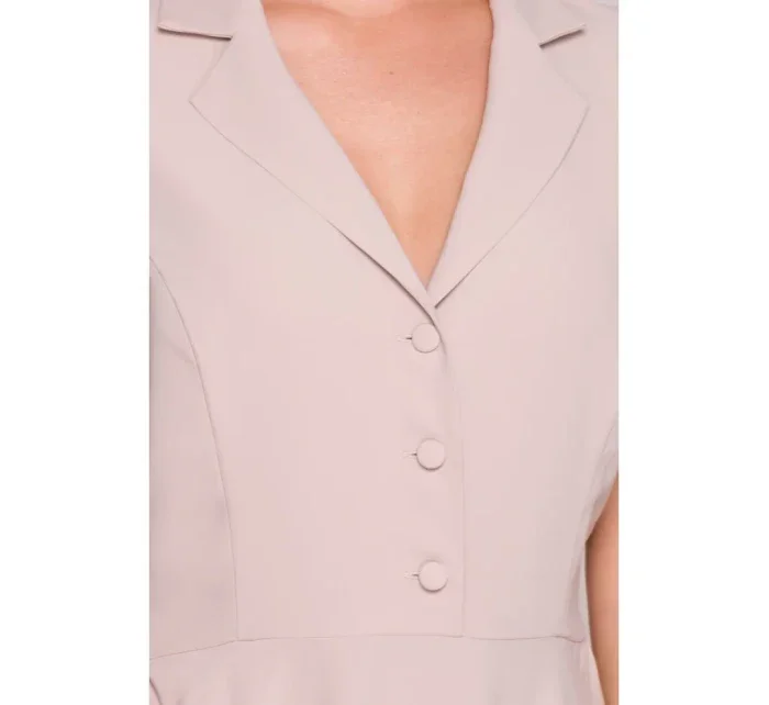 Košilové šaty ve střihu béžové model 21154751 - STYLOVE