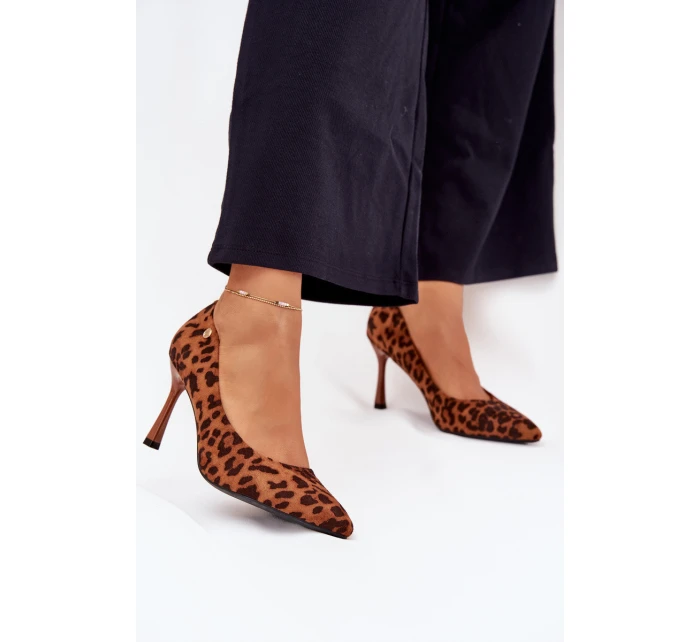 Dámské lodičky s leopardím vzorem Vinceza – hnědé Dámské lodičky s leopardím vzorem Vinceza – hnědé