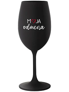 MOJA ODMENA - čierny pohár na víno 350 ml