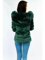 Tmavě zelená dámská bunda s kapucí model 21242242 - Libland