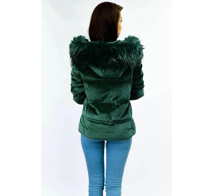 Tmavě zelená dámská bunda s kapucí model 21242242 - Libland