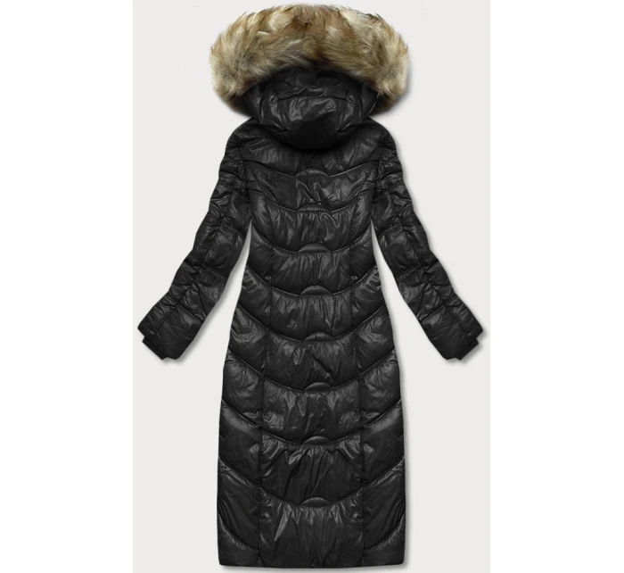 Lehká černá dlouhá dámská bunda (H-203)