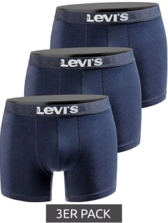 Pánské boxerky Levi's 3-Pack tmavě modré bavlněné boxerky