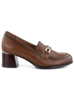 Dámské boty na podpatku hnědé Potocki SZ12784