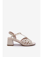 Lakýrované dámské sandály na podpatku Sergio Leone SK880 černé