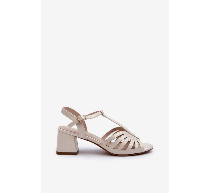 Lakýrované dámské sandály na podpatku Sergio Leone SK880 černé