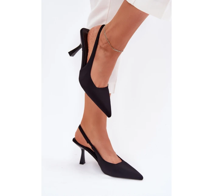 Dámské Sandály Na Podpatku Černé Lunira