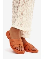 Dámské pantofle na plochém podpatku oranžové model 21900515 - Boto