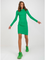 Zelené vypasované basic pruhované šaty