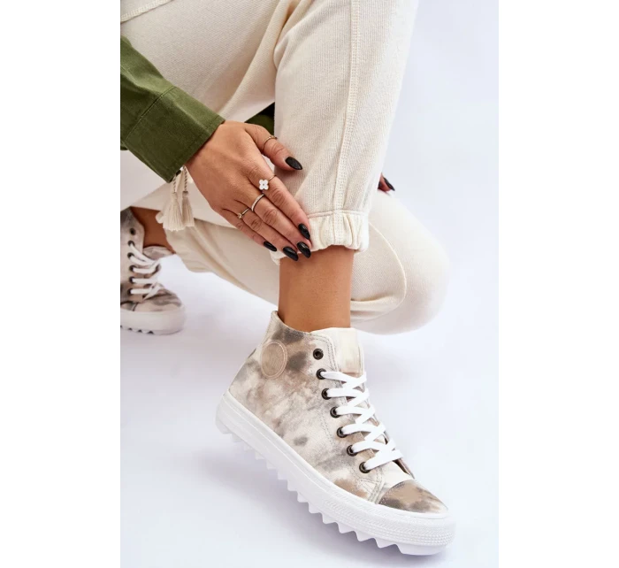 Dámské tenisky High Big Star LL274047 Bílá a zelená Dámské tenisky High Big Star LL274047 Bílá a zelená