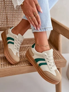 Dámské Tenisky Na Platformě Béžovo-Zelené Nesonice