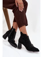 Dámské semišové botky na podpatku Artiker – černé Dámské semišové botky na podpatku Artiker – černé