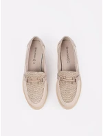 Módní dámské  mokasíny Jasnobeżowy bez podpatku