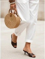 Dámské hnědé kožené žabky Dstreet model 21996252 - FashionStreet