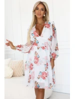 šifonové šaty s dlouhým rukávem model 21229557 - numoco