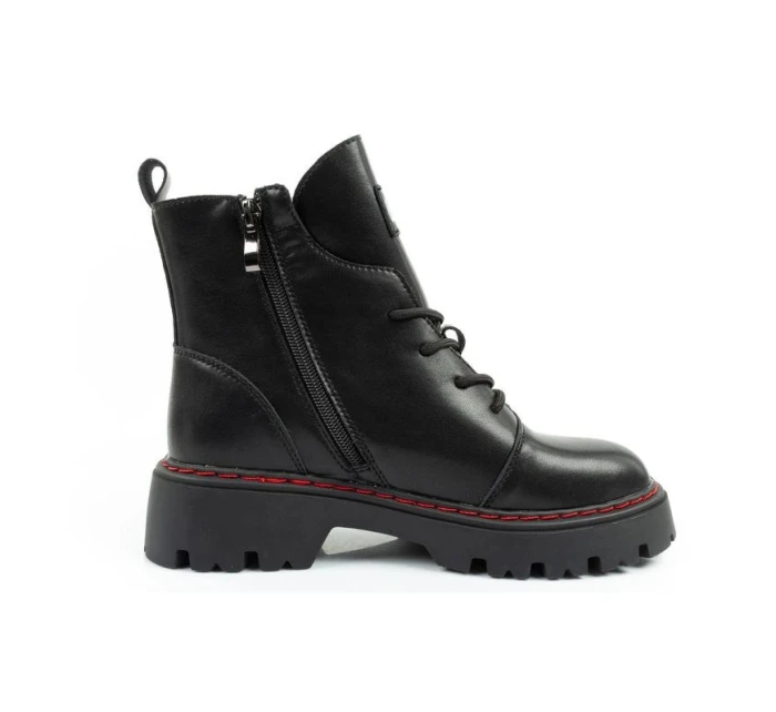 Lee Cooper boty dámské trappery dámské zateplené kožené slingbacks černé červené dámské boty