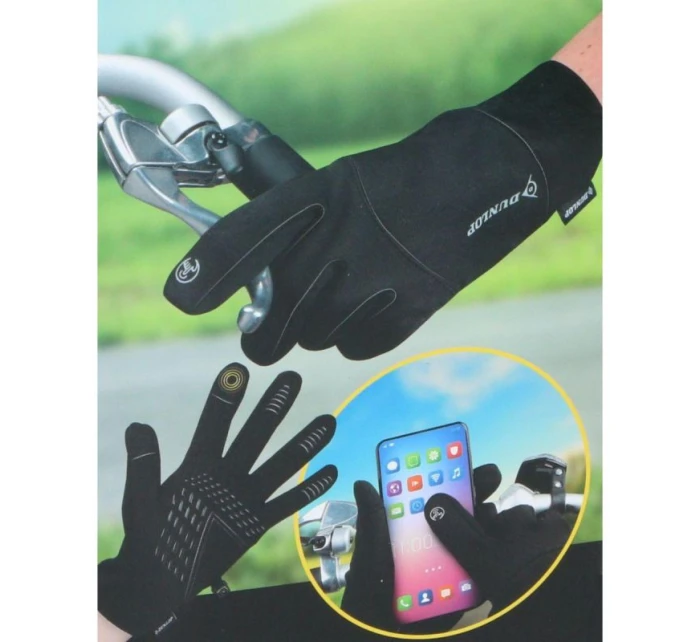 ZATEPLENÉ CYKLISTICKÉ RUKAVICE S DOTYKOVÝM DISPLEJEM SENIOR R.L DUNLOP