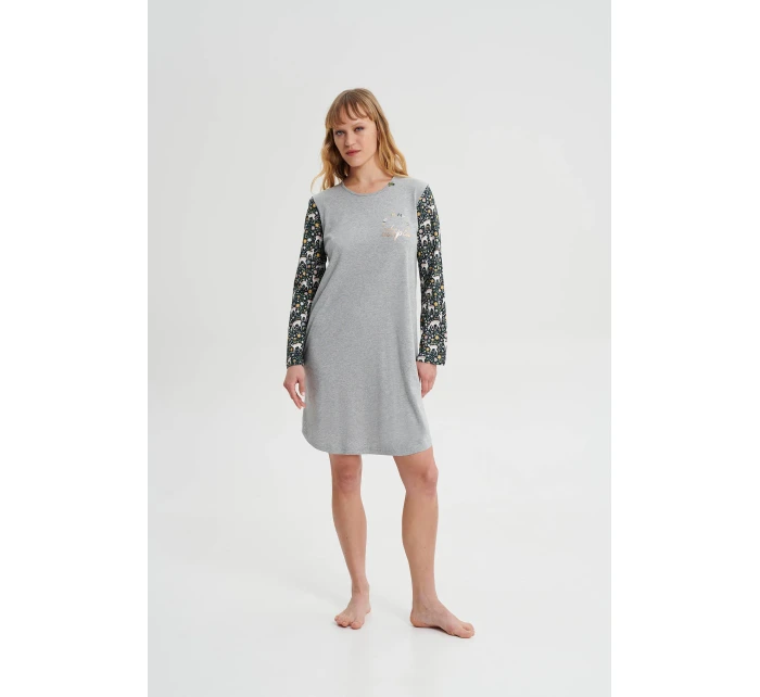 Noční košile s dlouhými rukávy model 18936888 - Vamp