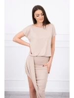 Sukienka asymetryczna beżowa