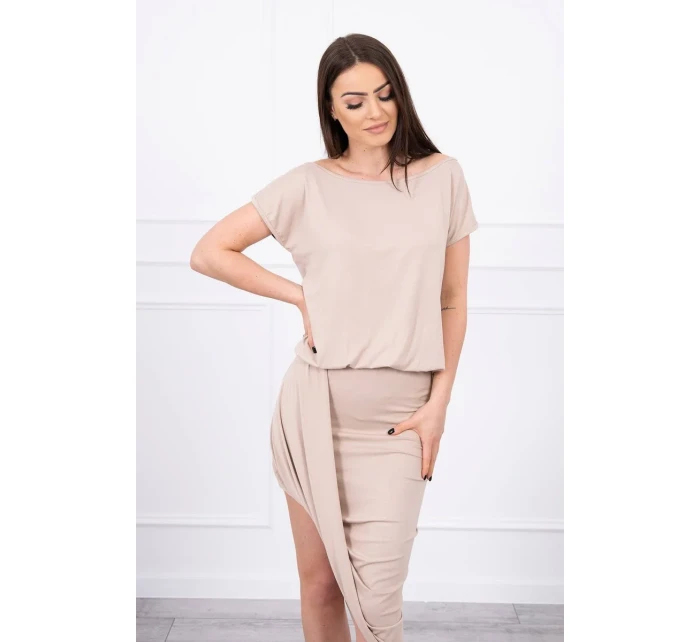 Sukienka asymetryczna beżowa