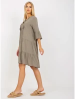 Šaty D73761M30214A5EN khaki barva