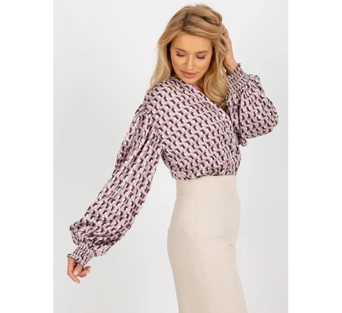 Dámská košile LK KS bílá a růžová model 18132750 - FPrice Dámská košile LK KS bílá a růžová model 18132750 - FPrice