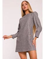 M870 Tweed mini šaty - grafitové
