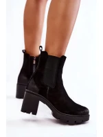 Dámské semišové boty na platformě Černe Martine Dámské semišové boty na platformě Černe Martine