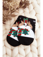 Dámské vánoční ponožky s černou kočičkou