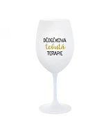 DĚDEČKOVA TEKUTÁ TERAPIE - bílá  sklenice na víno 350 ml